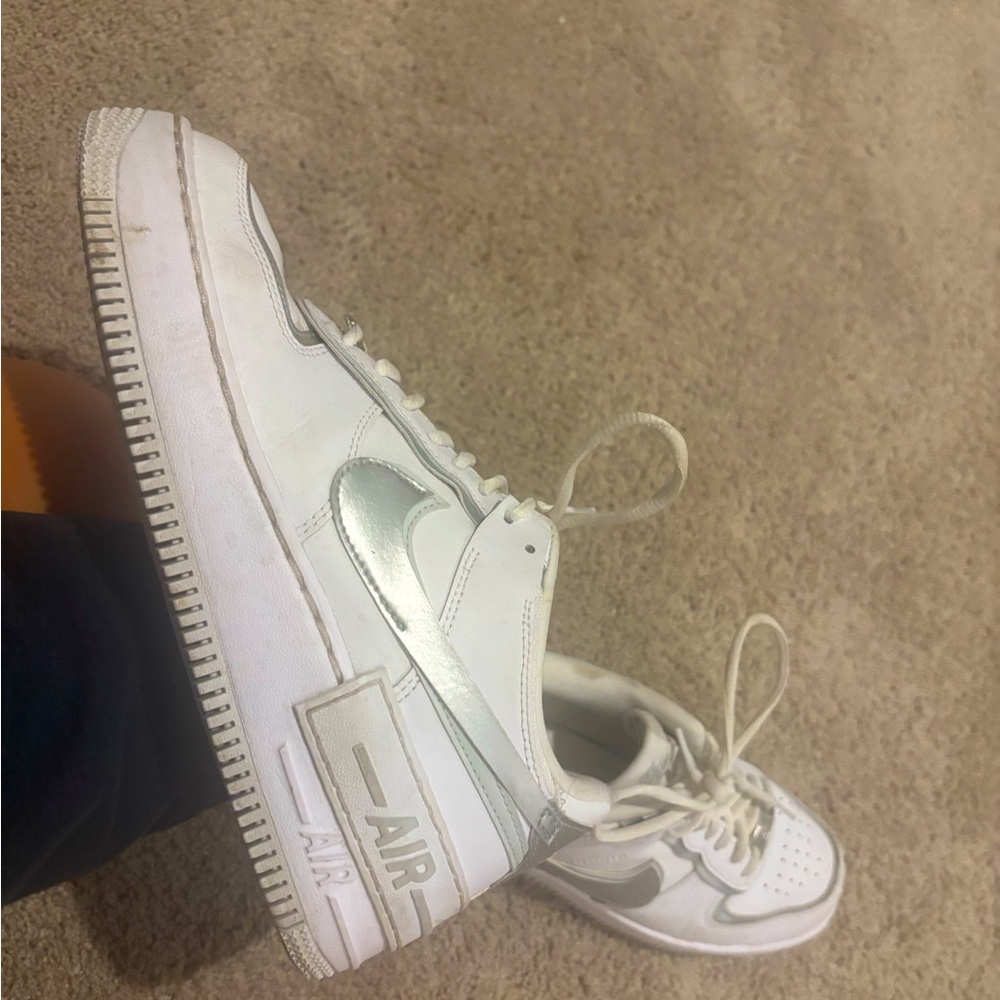 Nike Silver and White Air Max size 9